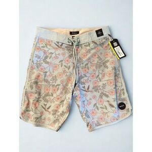 RVCA‎ Board Shorts Men's Size 28 Floral Print Lace Up Waist Swim Trunks